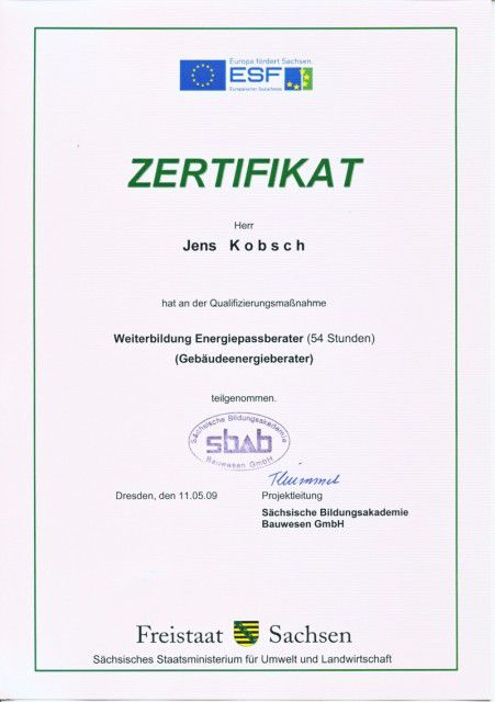 2009-05-11 Zertifikat Jens Kobsch